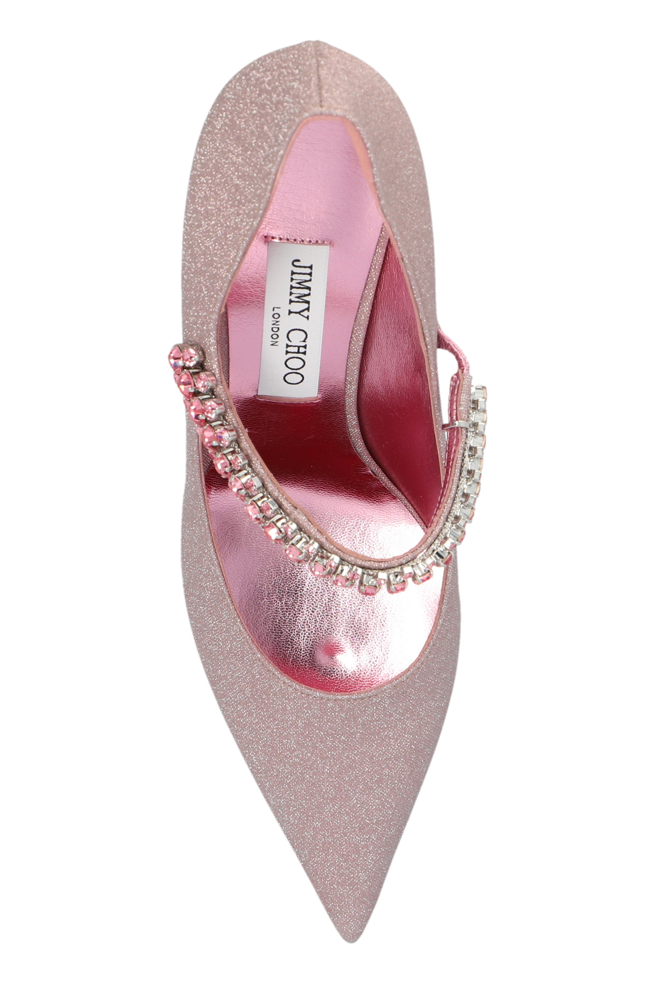 $1125 New JIMMY CHOO Pink Satin 36.5 SAEDA Crystal Ankle